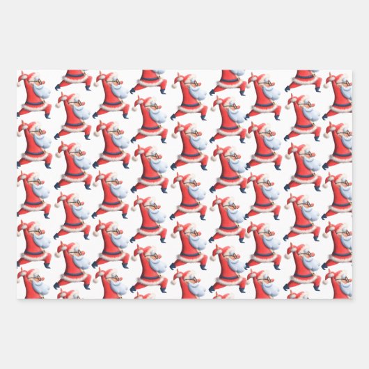 Umschlagpapier Flachblatt Set 3 TanzSanta Geschenkpapier Set (Vorderseite 2)