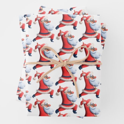 Umschlagpapier Flachblatt Set 3 TanzSanta Geschenkpapier Set (Beispiel)