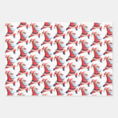 Umschlagpapier Flachblatt Set 3 TanzSanta Geschenkpapier Set (Vorderseite)