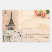 Umschlagpapier Flachblatt Set 3 Vintag Französisch Geschenkpapier Set (Vorderseite)