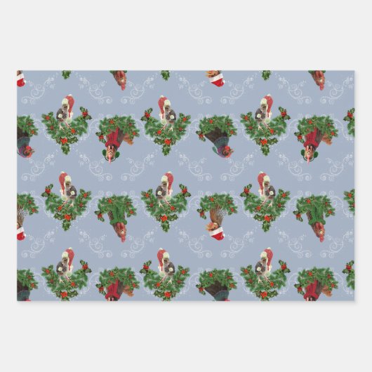 Umschlagpapier Flachblatt Set von 3 "Saint Chick" Geschenkpapier Set (Vorderseite 3)