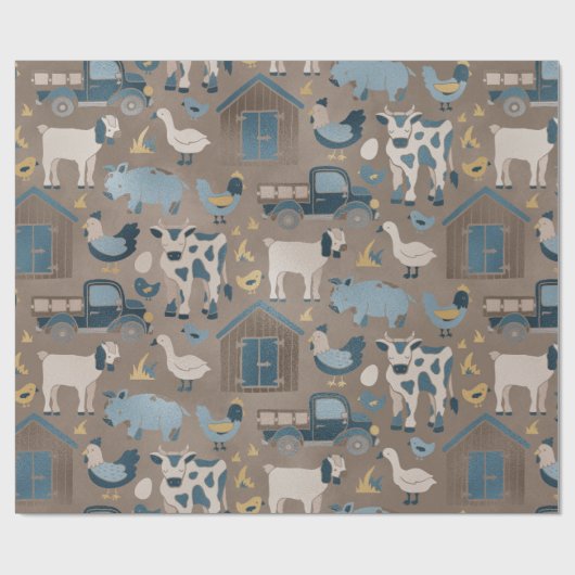 Umschlagpapier für Bauernhof Geschenkpapier (Flach)