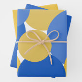 Umschlagpapier für blaue, gelbe und weiße Polka-Pu Geschenkpapier Set (Beispiel)