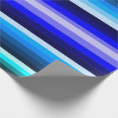 Umschlagpapier für blaue und grüne Streifen Geschenkpapier (Ecke)