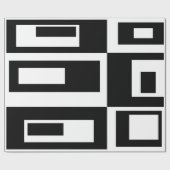 Umschlagpapier für die Abstrakten Quadrate in Schw Geschenkpapier (Flach)