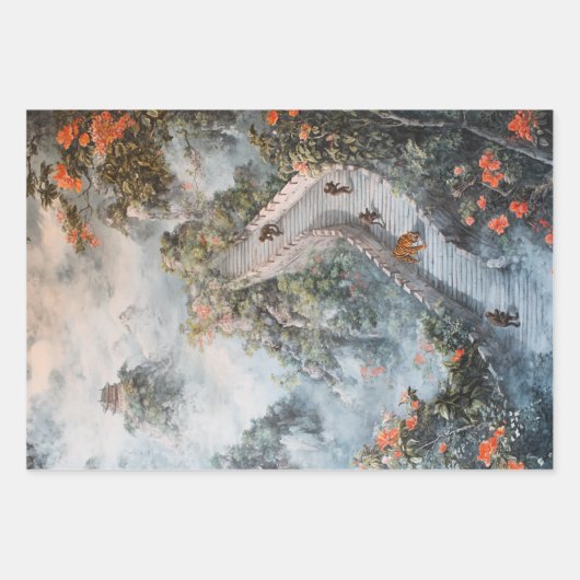 Umschlagpapier für die entkoppelte Chinoiserie Ins Geschenkpapier Set (Vorderseite 3)