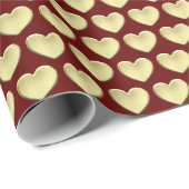 Umschlagpapier für die Liebe Golden Hearts Geschenkpapier (Rolleneckpunkt)