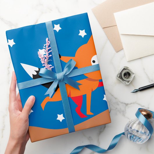 Umschlagpapier für Fox und Stars Geschenkpapier