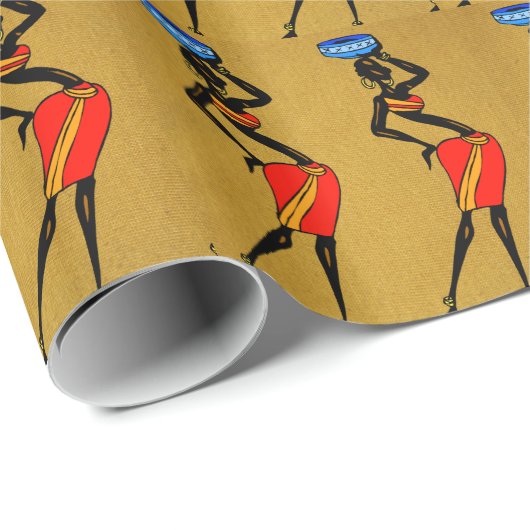 Umschlagpapier für Frauen in Afrika Geschenkpapier (Rolleneckpunkt)