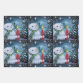 Umschlagpapier für Frettchen und Weihnachtskerzen Geschenkpapier Set (Vorderseite 2)