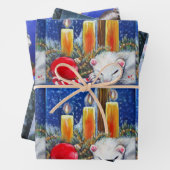 Umschlagpapier für Frettchen und Weihnachtskerzen Geschenkpapier Set (Beispiel)