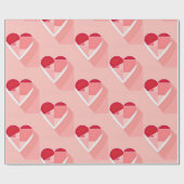 Umschlagpapier für geometrische Herz Geschenkpapier (Flach)