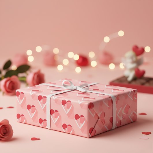 Umschlagpapier für geometrische Herz Geschenkpapier