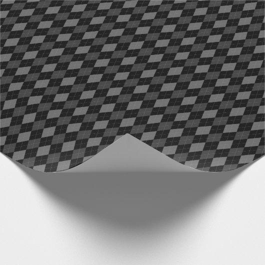 Umschlagpapier für graue und schwarze Raute Geschenkpapier (Ecke)
