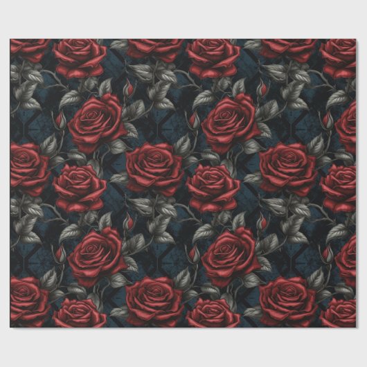 Umschlagpapier für große rote und grüne Rose Geschenkpapier (Flach)