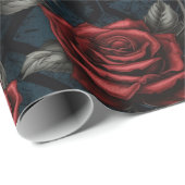 Umschlagpapier für große rote und grüne Rose Geschenkpapier (Rolleneckpunkt)