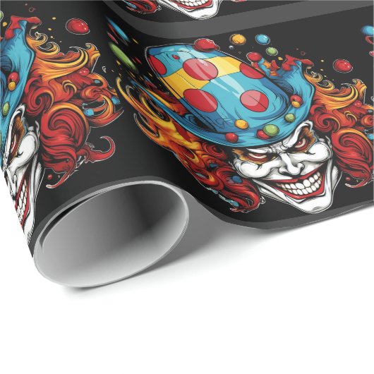 Umschlagpapier für Halloween/Joker Geschenkpapier (Rolleneckpunkt)