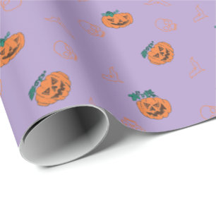Umschlagpapier für Halloween - Pumpkins, Skulls, Geschenkpapier