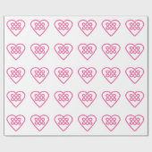 Umschlagpapier für keltische Herzen - weißer Hinte Geschenkpapier (Flach)