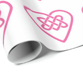 Umschlagpapier für keltische Herzen - weißer Hinte Geschenkpapier (Rolleneckpunkt)