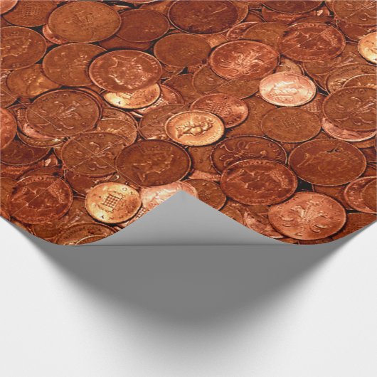 Umschlagpapier für Kupfermünzen Geschenkpapier (Ecke)