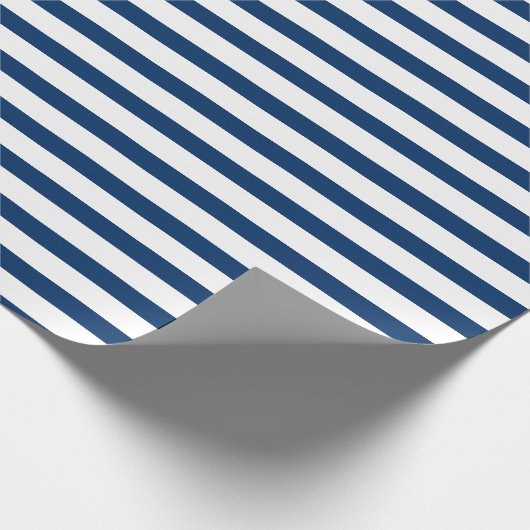 Umschlagpapier für Navy Blue und White Stripes Geschenkpapier (Ecke)