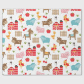 Umschlagpapier für niedliche Landtiere Geschenkpapier (Flach)