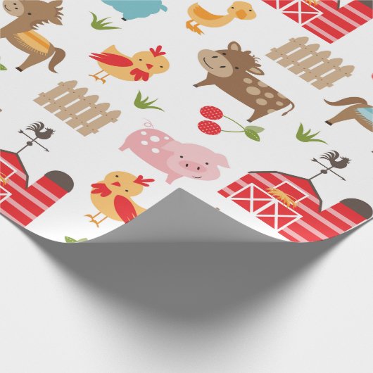 Umschlagpapier für niedliche Landtiere Geschenkpapier (Ecke)