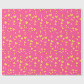 Umschlagpapier für rosa und gelbe Herzchen Geschenkpapier (Flach)