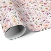 Umschlagpapier für rosafarbene Wildblume - Elegant Geschenkpapier (Rolleneckpunkt)