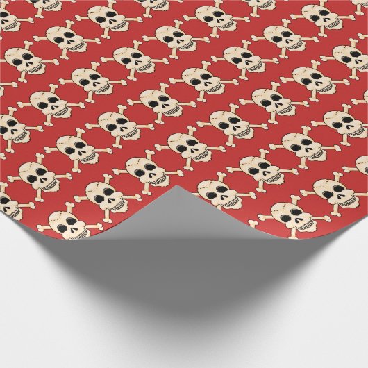 Umschlagpapier für Schädel und Kreuzbeine Geschenkpapier (Ecke)