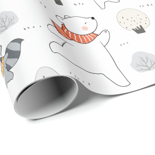 Umschlagpapier für schöne Waldtiere Geschenkpapier (Rolleneckpunkt)