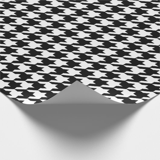 Umschlagpapier für Schwarzweiß-Hahnentrittmuster Geschenkpapier (Ecke)