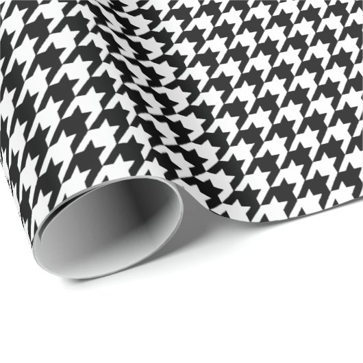 Umschlagpapier für Schwarzweiß-Hahnentrittmuster Geschenkpapier (Rolleneckpunkt)
