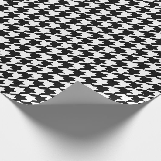 Umschlagpapier für Schwarzweiß-Hahnentrittmuster Geschenkpapier (Ecke)