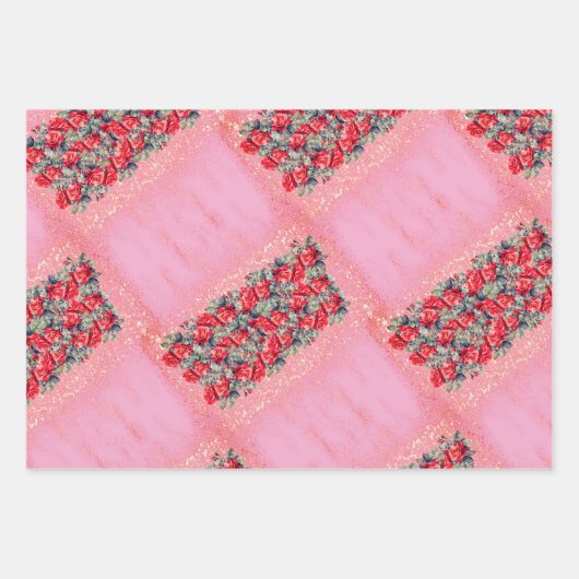 Umschlagpapier in einem Set mit drei Blättern Geschenkpapier Set (Vorderseite 3)