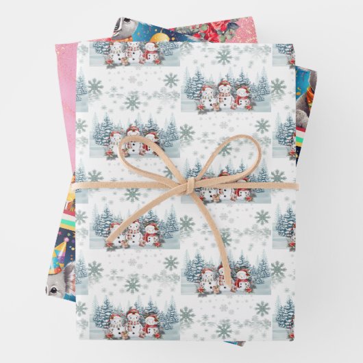 Umschlagpapier in einem Set mit drei Blättern Geschenkpapier Set (Beispiel)