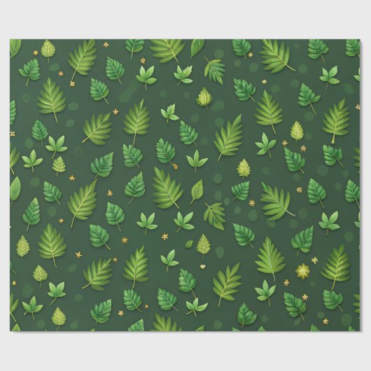 Umschlagpapier in grünen Blätter Geschenkpapier (Flach)