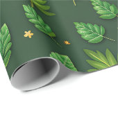 Umschlagpapier in grünen Blätter Geschenkpapier (Rolleneckpunkt)
