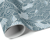 Umschlagpapier - japanische Fans in Denim Geschenkpapier (Rolleneckpunkt)