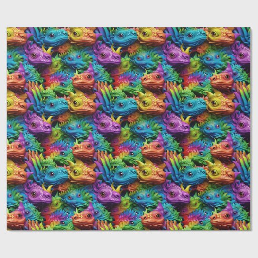 Umschlagpapier - Kleine Stolze Drachen 1 Geschenkpapier (Flach)