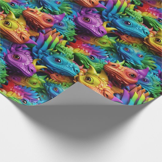 Umschlagpapier - Kleine Stolze Drachen 1 Geschenkpapier (Ecke)