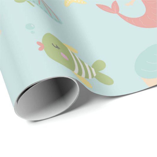 Umschlagpapier - Lasst uns Meerjungfrau sein 3 Geschenkpapier (Rolleneckpunkt)