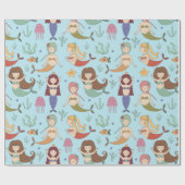 Umschlagpapier - Lasst uns Mermaids sein Geschenkpapier (Flach)