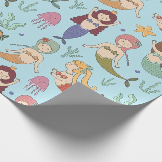 Umschlagpapier - Lasst uns Mermaids sein Geschenkpapier (Ecke)
