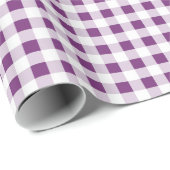 Umschlagpapier, Lila Gingham Geschenkpapier (Rolleneckpunkt)