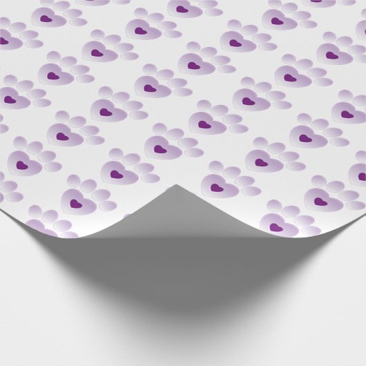 Umschlagpapier - Lila Paw-Drucke Geschenkpapier (Ecke)