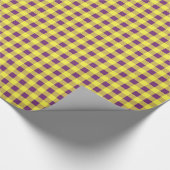 Umschlagpapier, Lila und gelb Gingham Geschenkpapier (Ecke)