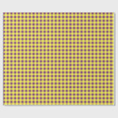 Umschlagpapier, Lila und gelb Gingham Geschenkpapier (Flach)
