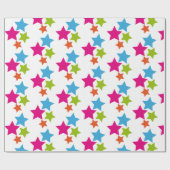 Umschlagpapier - Mehrfarbige Stars Geschenkpapier (Flach)